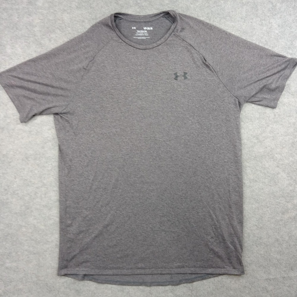 Under Armour Shirt Mens Large Gray The Tech Tee Short Sleeve Athletic Top